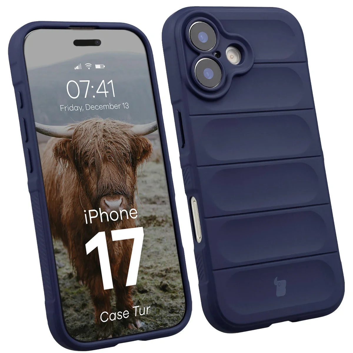 Robuste Handyhülle für iPhone 17, Bizon Case Tur, Dunkelblau