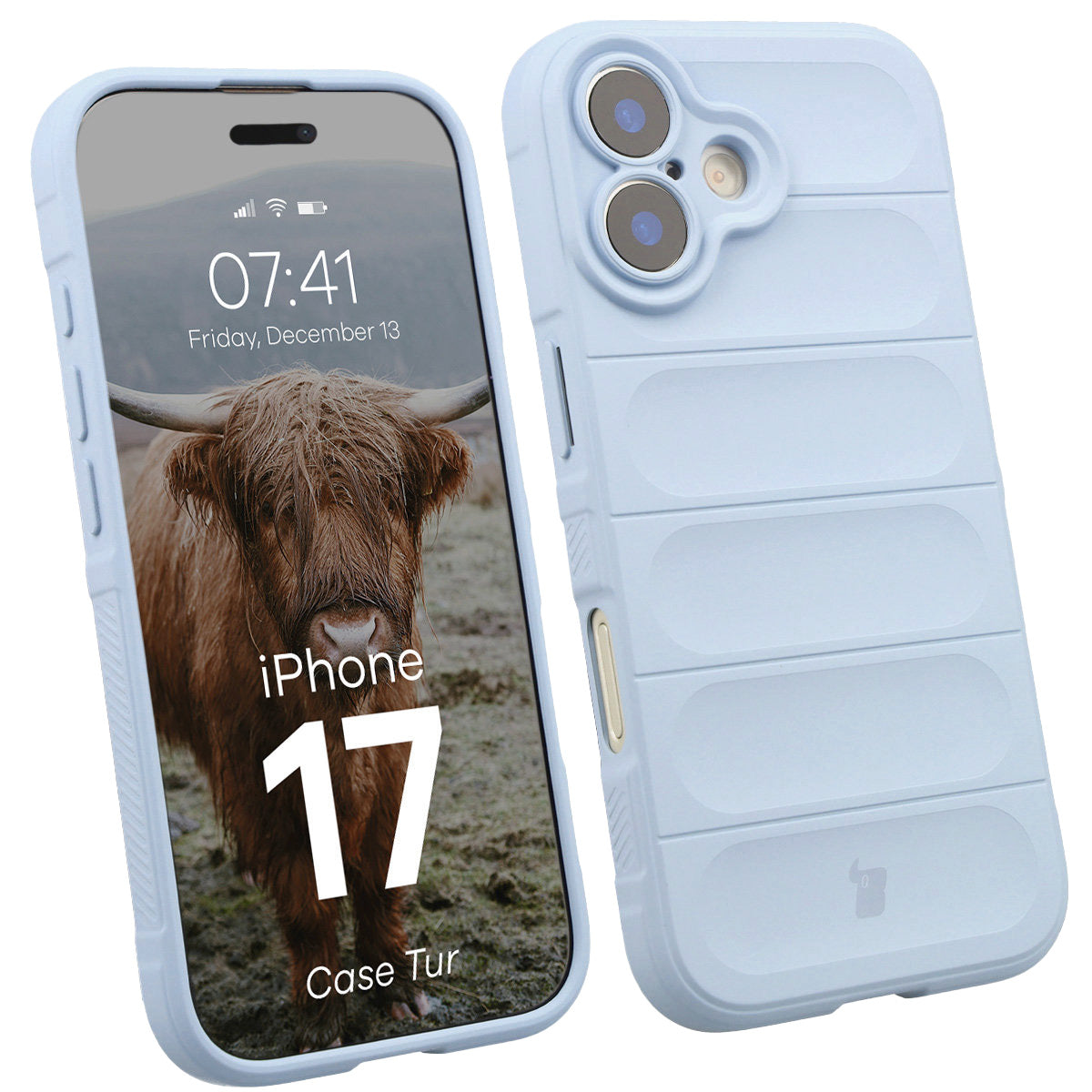 Robuste Handyhülle für iPhone 17, Bizon Case Tur, Hellblau