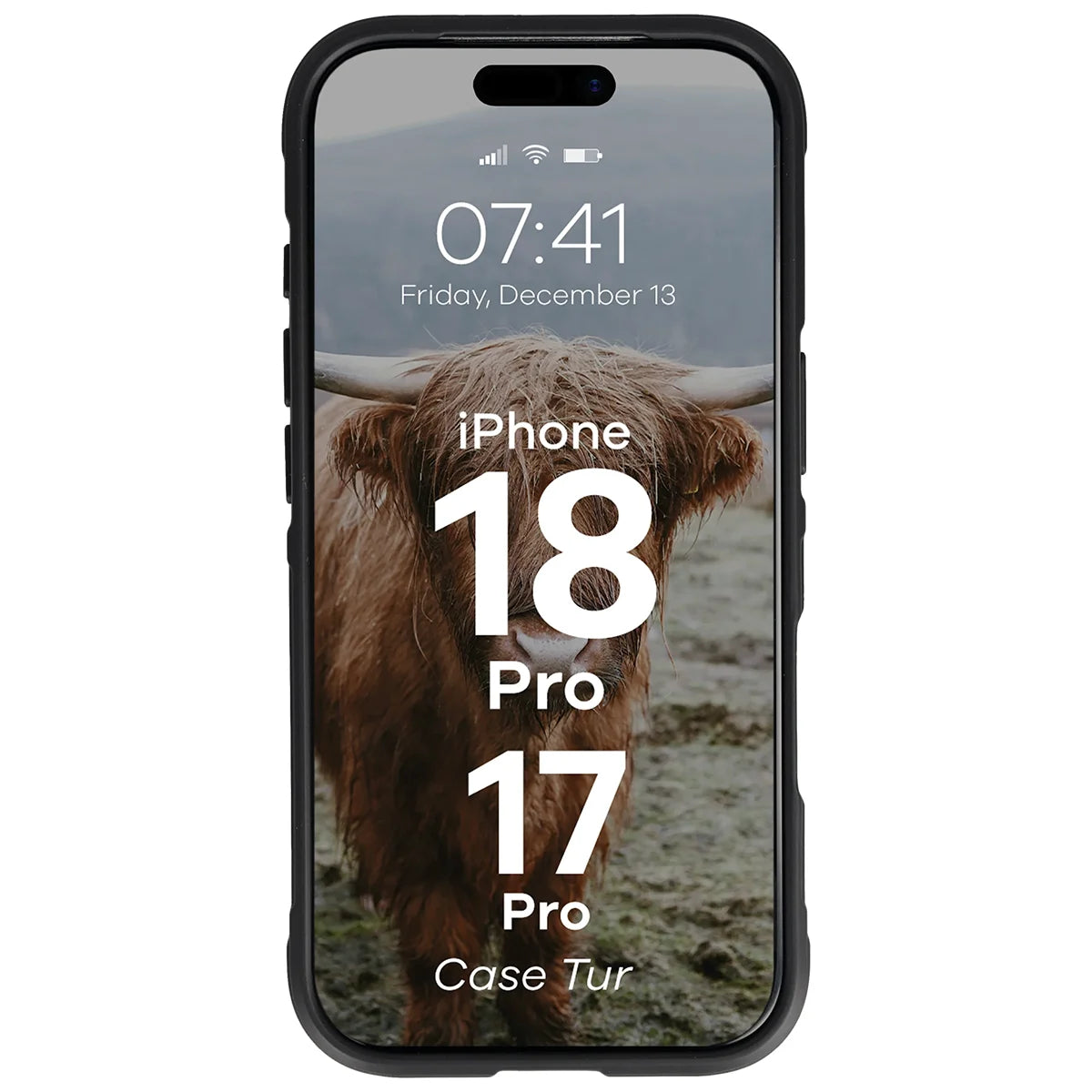 Robuste Handyhülle für iPhone 18 Pro / 17 Pro, Bizon Case Tur, Schwarz
