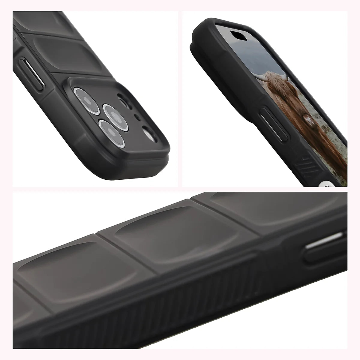 Robuste Handyhülle für iPhone 18 Pro / 17 Pro, Bizon Case Tur, Schwarz