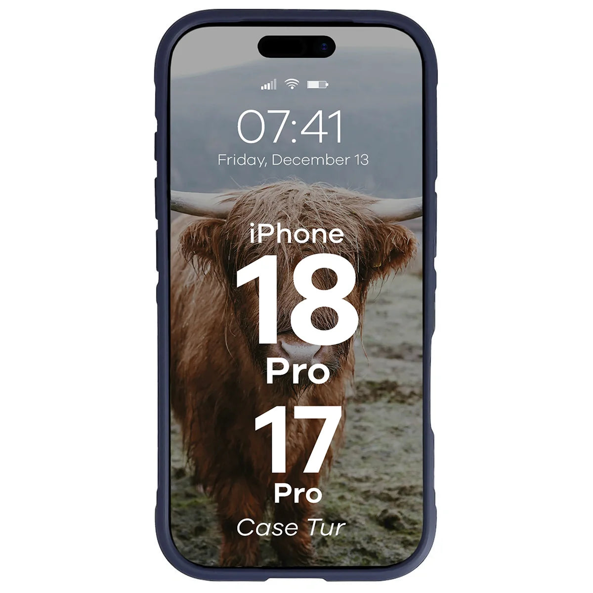 Robuste Handyhülle für iPhone 18 Pro / 17 Pro, Bizon Case Tur, Dunkelblau