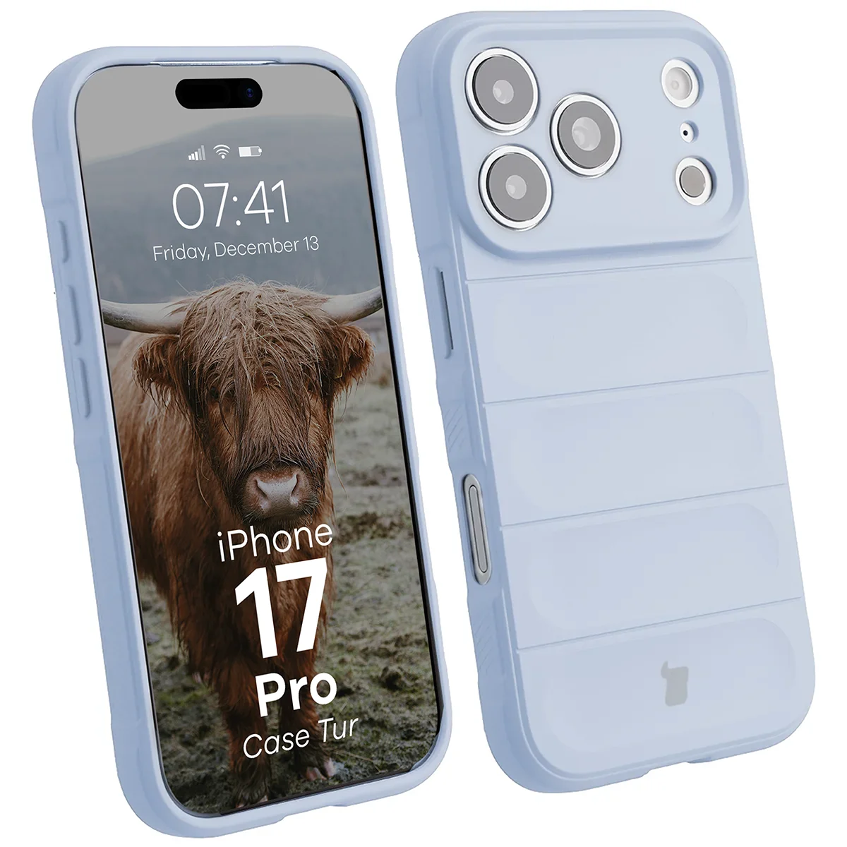 Robuste Handyhülle für iPhone 17 Pro, Bizon Case Tur, Hellblau