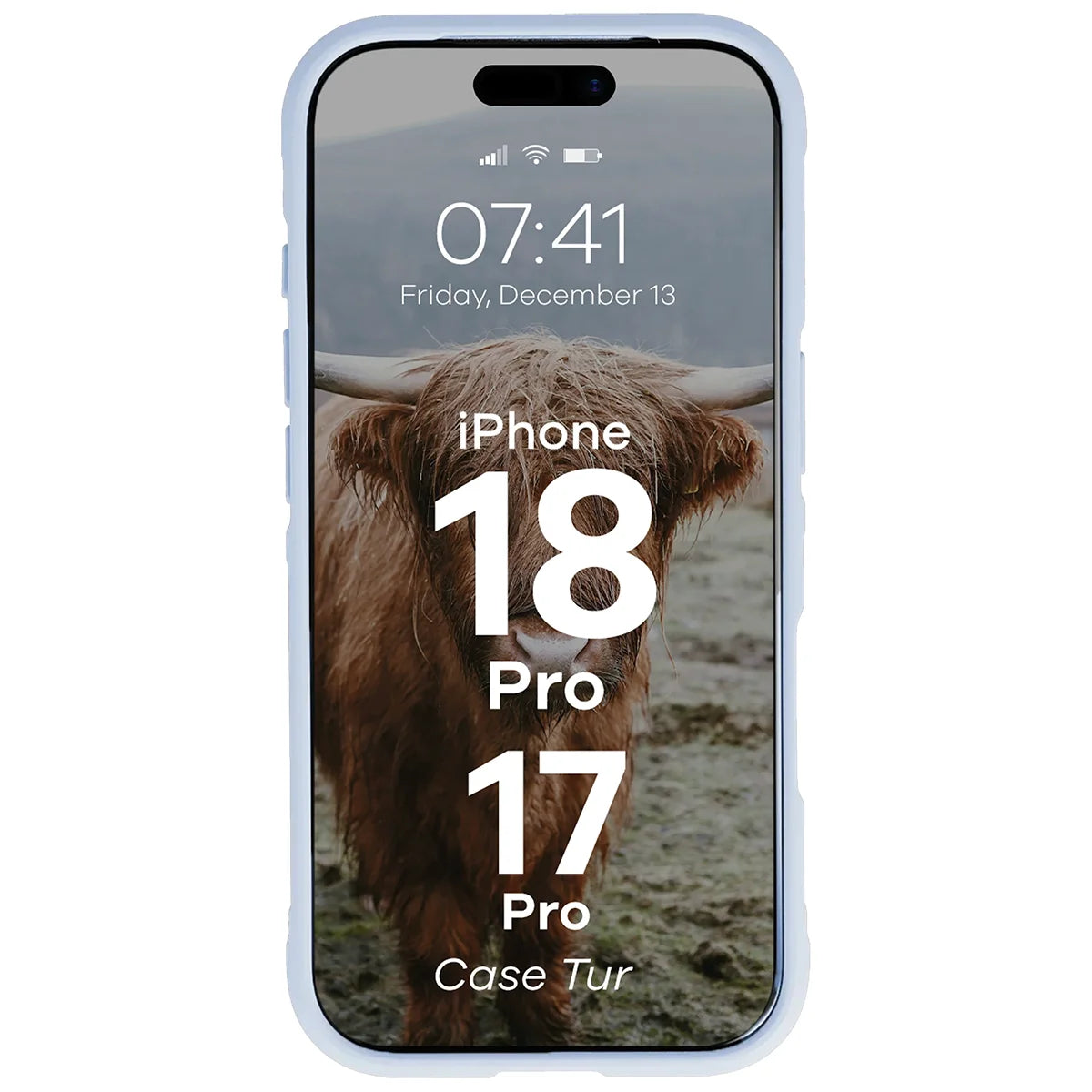 Robuste Handyhülle für iPhone 18 Pro / 17 Pro, Bizon Case Tur, Hellblau