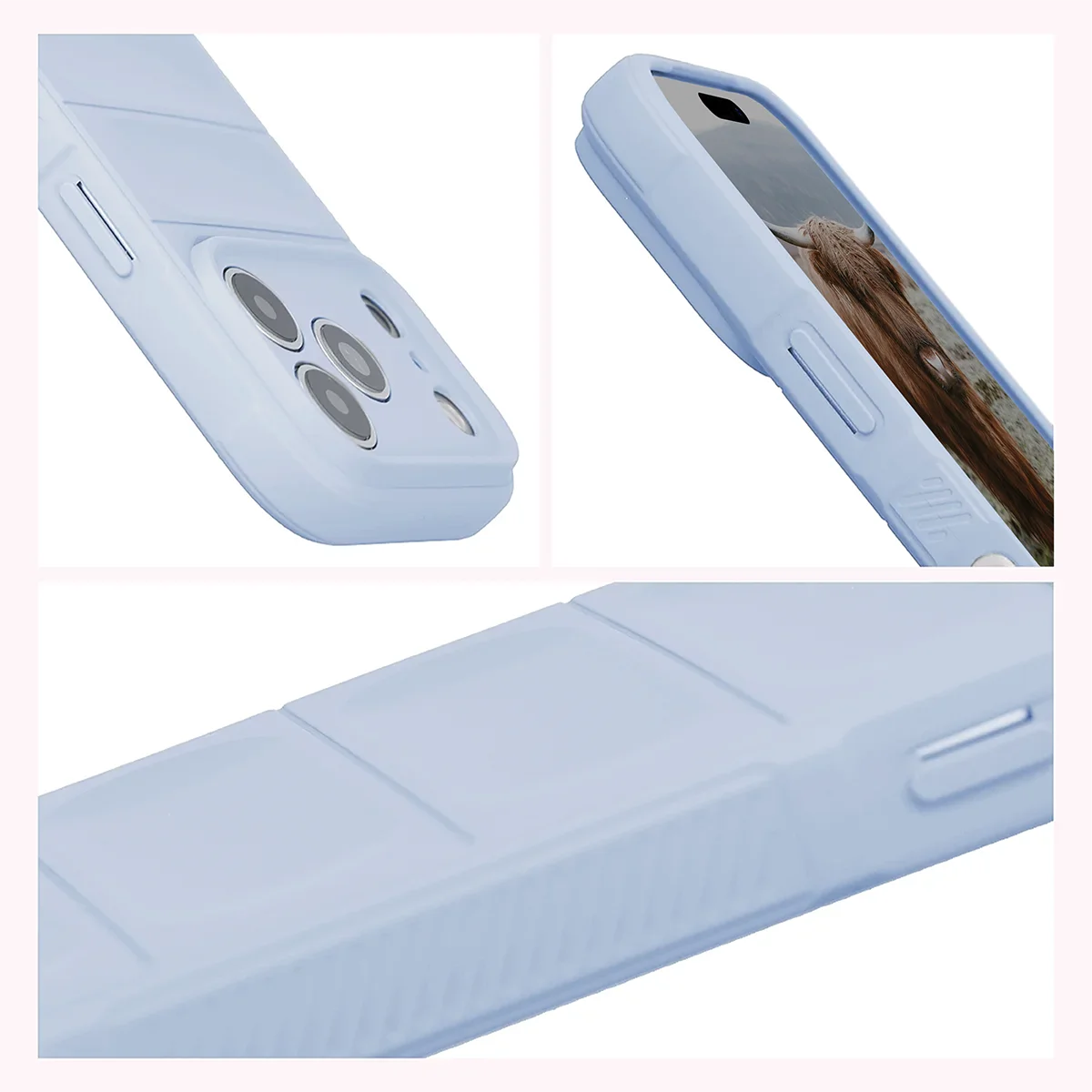 Robuste Handyhülle für iPhone 18 Pro / 17 Pro, Bizon Case Tur, Hellblau