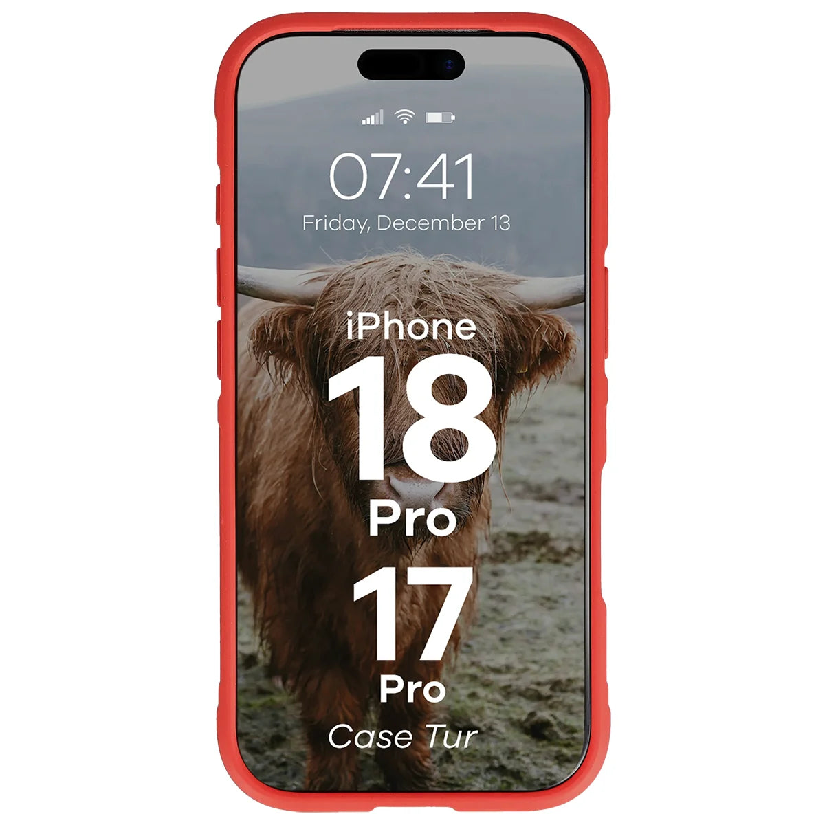 Robuste Handyhülle für iPhone 18 Pro / 17 Pro, Bizon Case Tur, Rot
