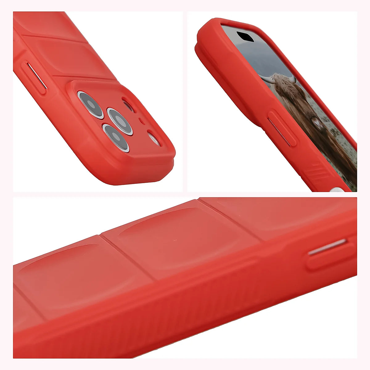 Robuste Handyhülle für iPhone 18 Pro / 17 Pro, Bizon Case Tur, Rot