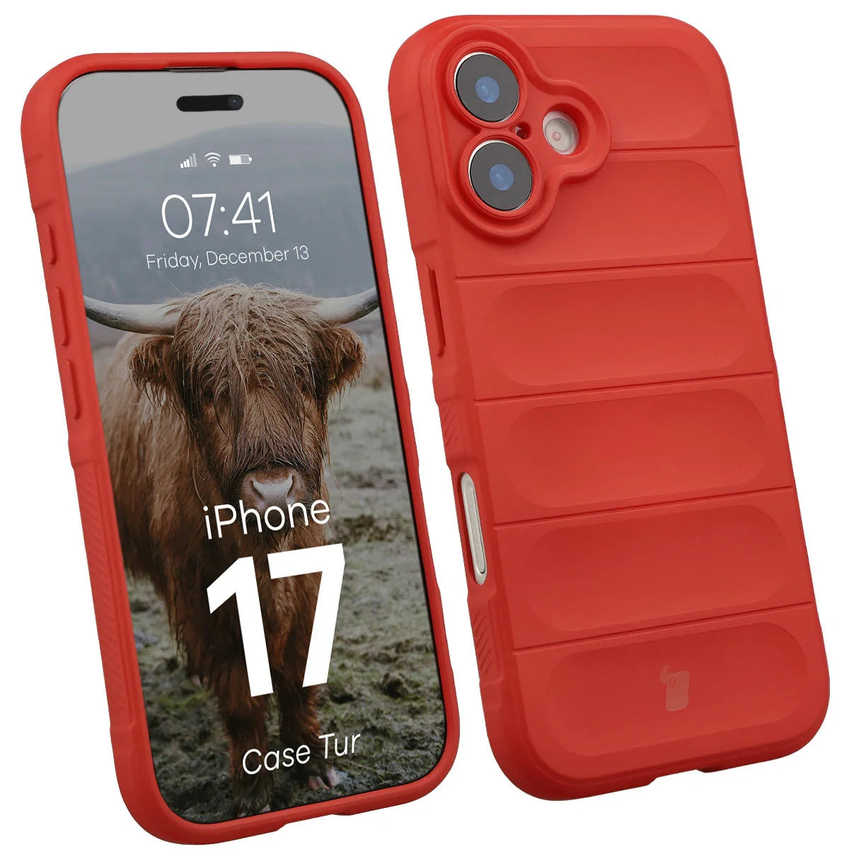 Robuste Handyhülle für iPhone 17, Bizon Case Tur, Rot