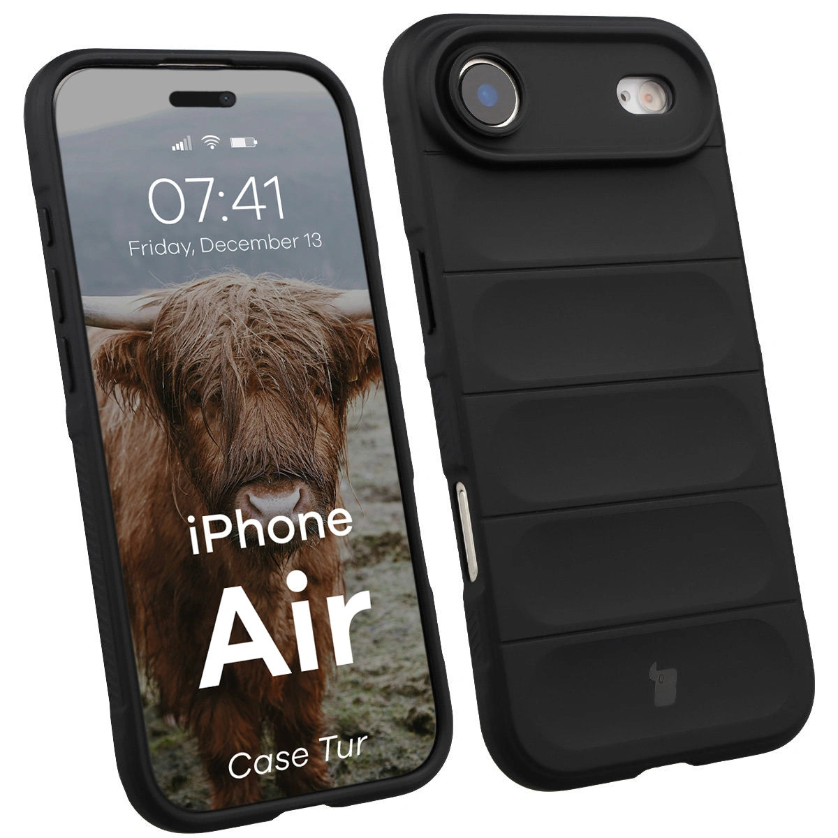 Robuste Handyhülle für iPhone Air, Bizon Case Tur, Schwarz