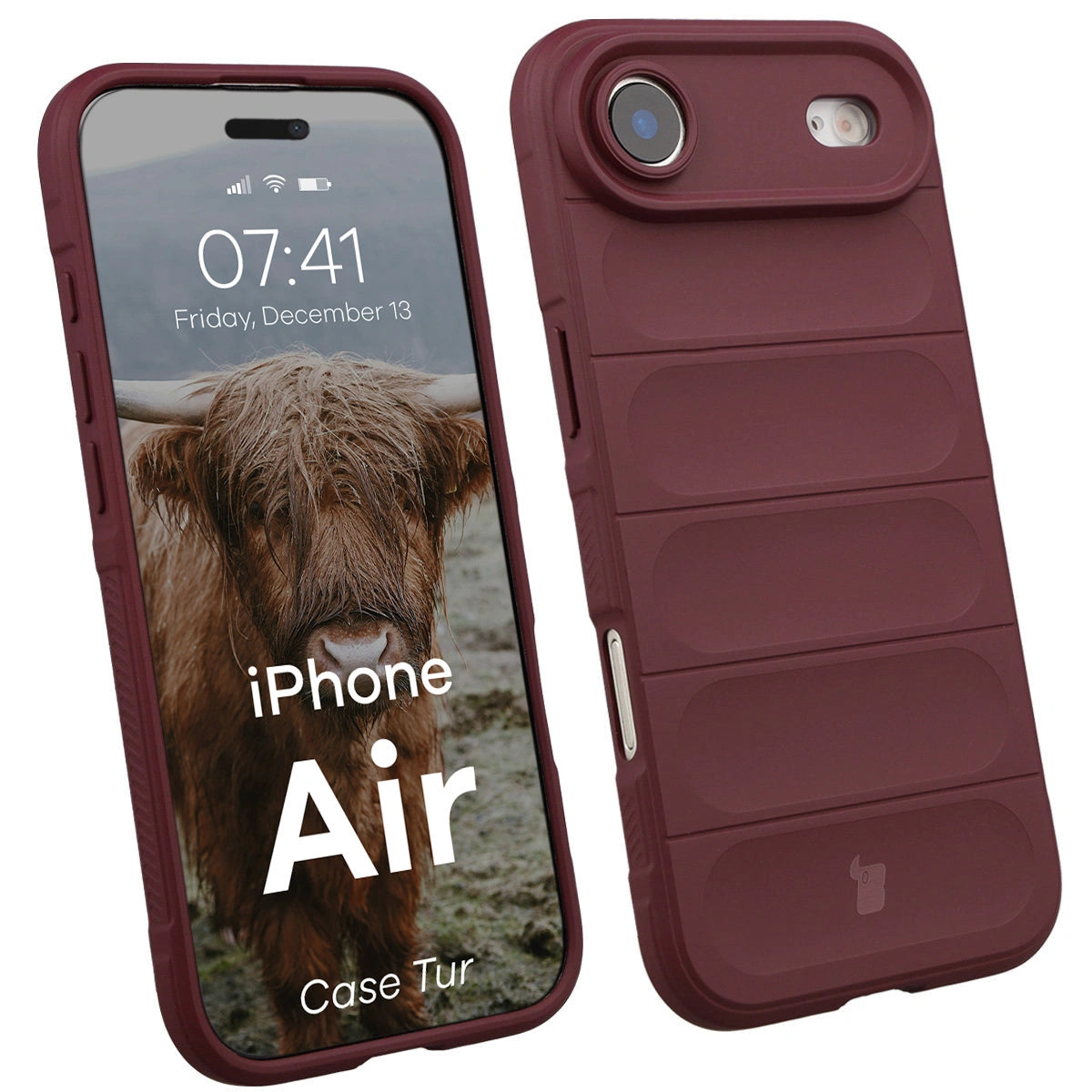 Robuste Handyhülle für iPhone Air, Bizon Case Tur, Burgunderrot