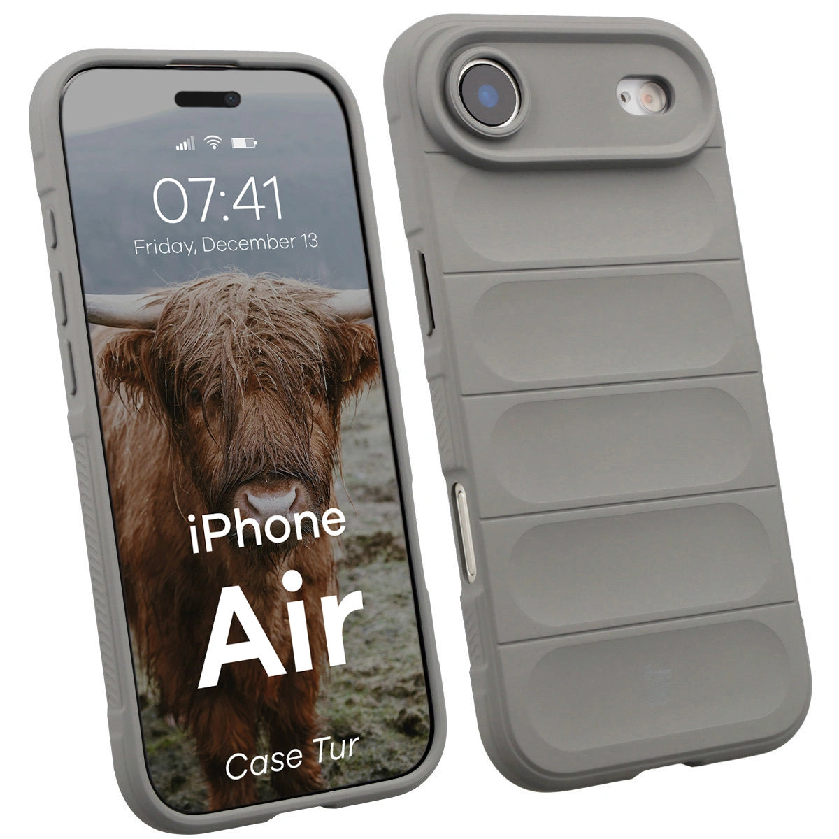 Robuste Handyhülle für iPhone Air, Bizon Case Tur, Hellgrau