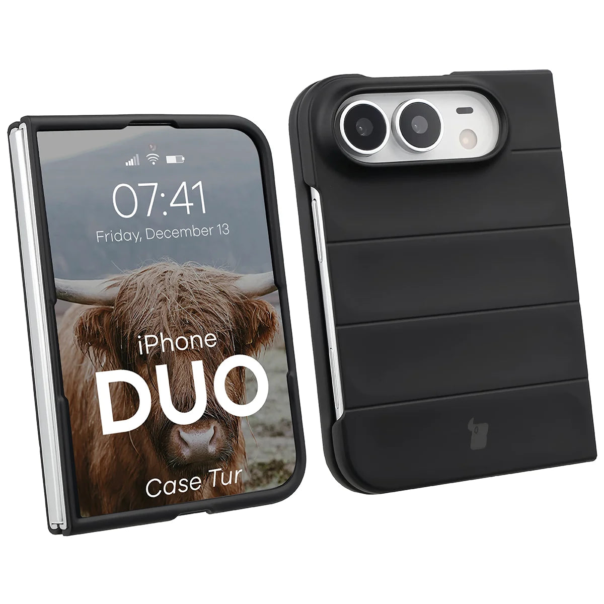 Robuste Handyhülle für iPhone Duo, Bizon Case Tur, Schwarz (1/8)