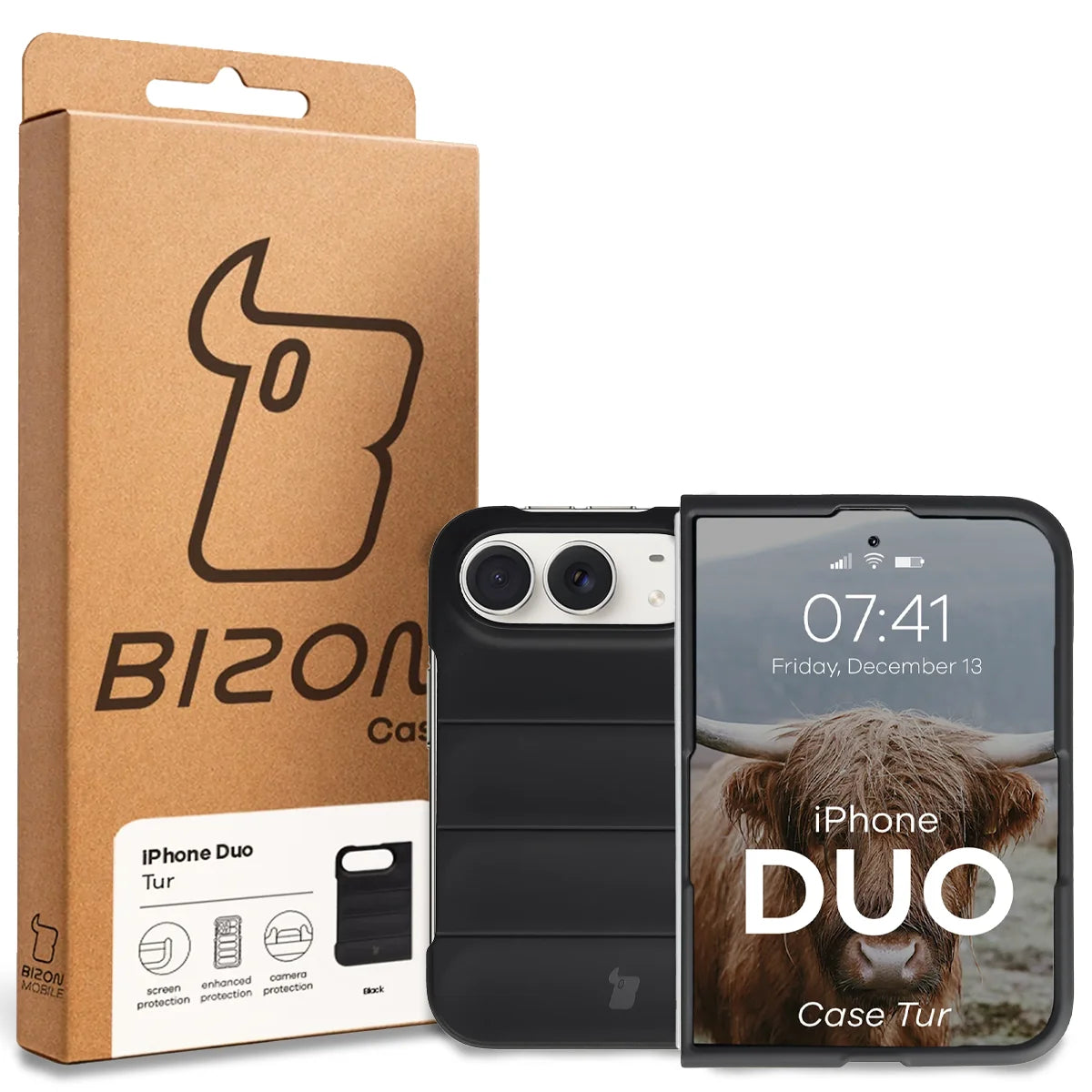Robuste Handyhülle für iPhone Duo, Bizon Case Tur, Schwarz (8/8)
