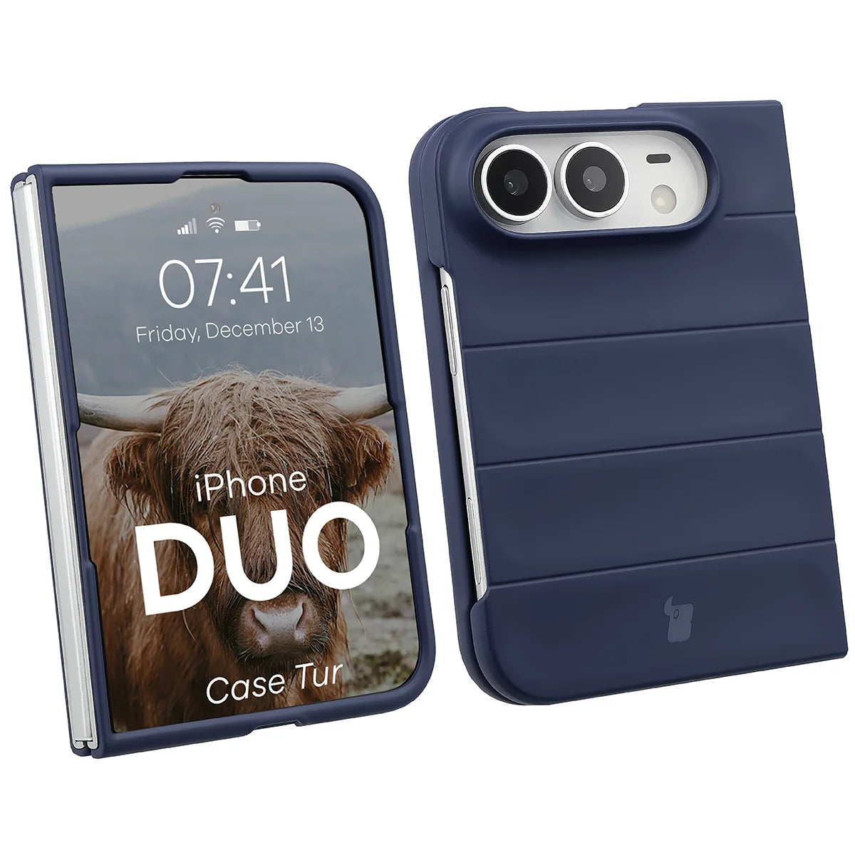 Robuste Handyhülle für iPhone Duo, Bizon Case Tur, Dunkelblau (1/8)