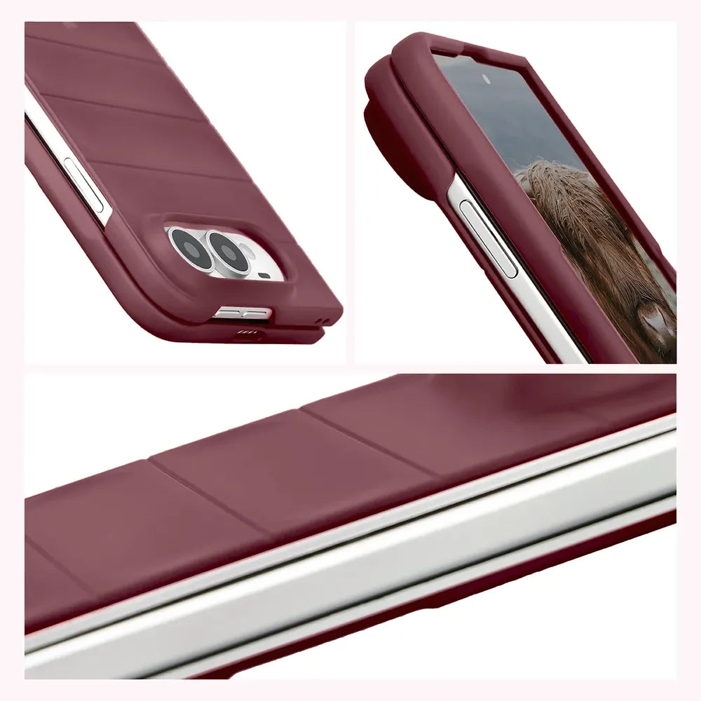 Robuste Handyhülle für iPhone Duo, Bizon Case Tur, Burgunderrot (7/8)