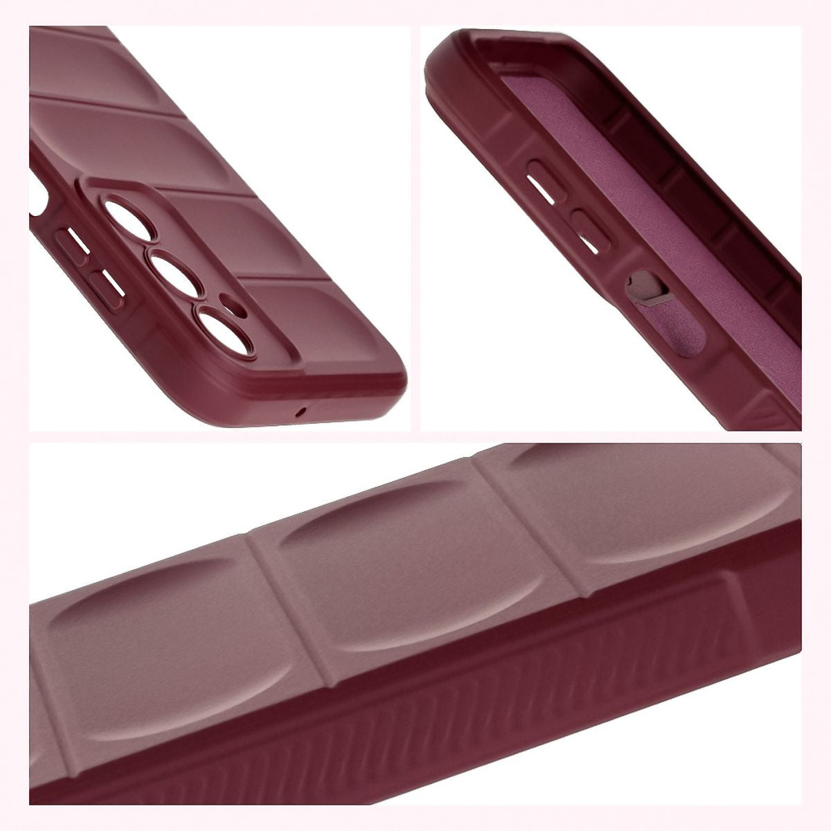 Robuste Handyhülle für Galaxy A16 4G/5G, Bizon Case Tur, Burgunderrot
