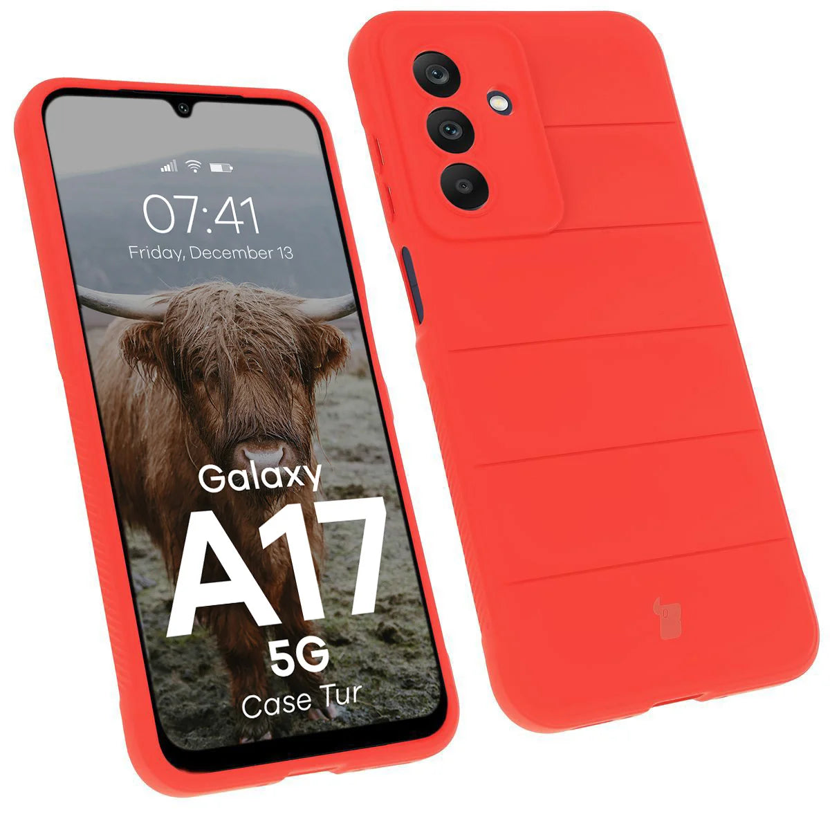 Robuste Handyhülle für Galaxy A17 5G, Bizon Case Tur, Rot