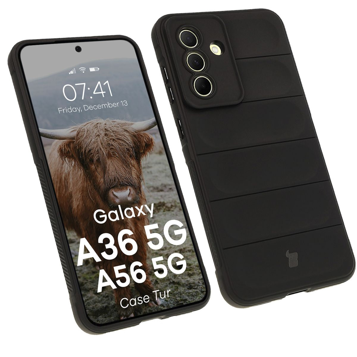 Robuste Handyhülle für Galaxy A36 5G / Galaxy A56 5G, Bizon Case Tur, Schwarz