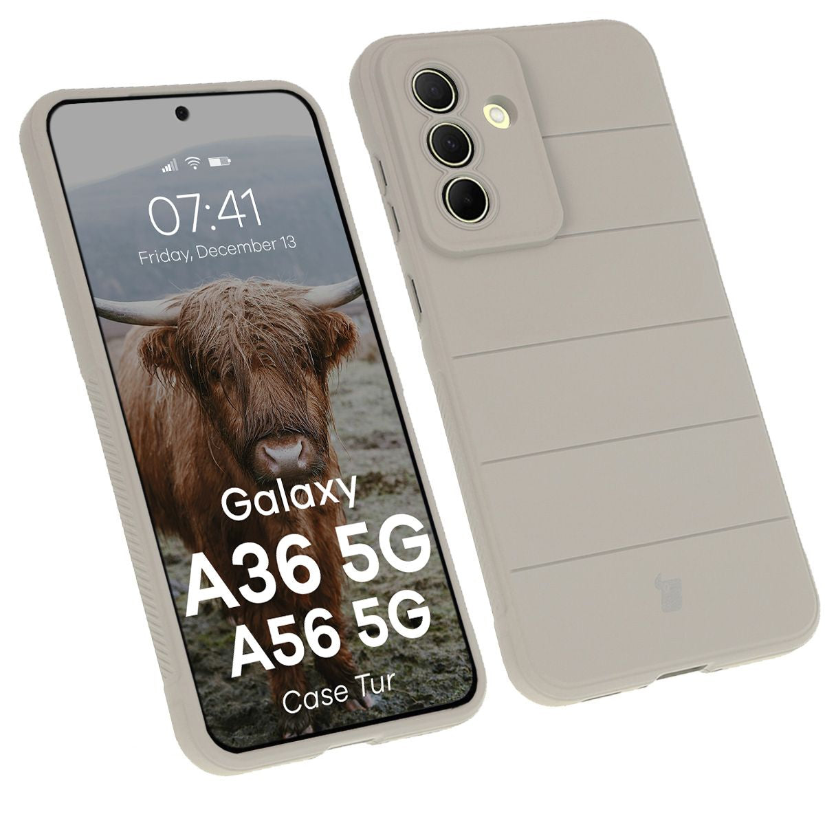 Robuste Handyhülle für Galaxy A36 5G / Galaxy A56 5G, Bizon Case Tur, Hellgrau
