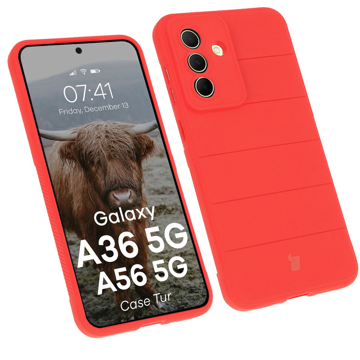 Robuste Handyhülle für Galaxy A36 5G / Galaxy A56 5G, Bizon Case Tur, Rot