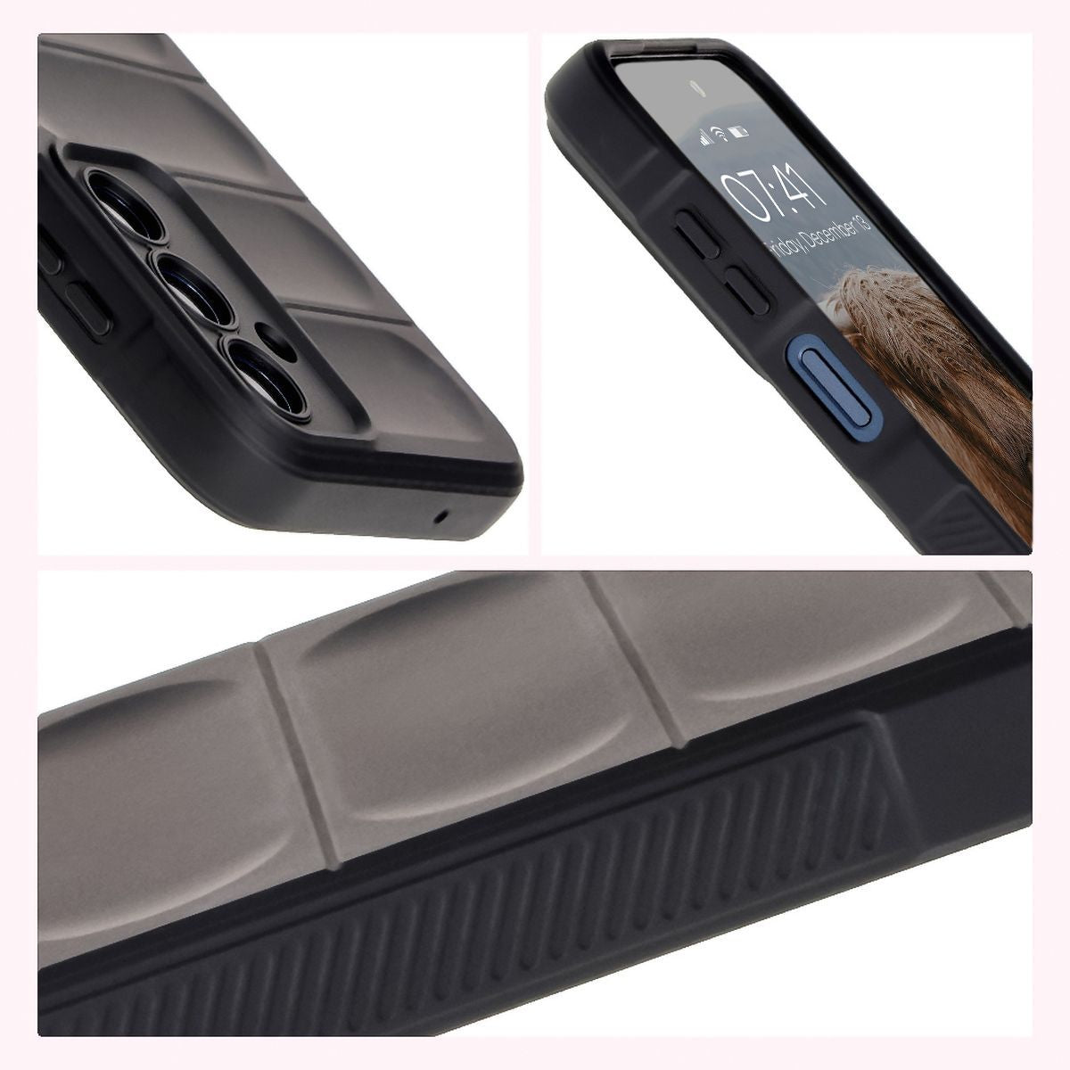 Robuste Handyhülle für Galaxy M35 5G, Bizon Case Tur, Schwarz