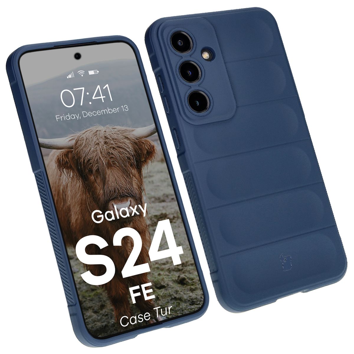 Robuste Handyhülle für Galaxy S24 FE, Bizon Case Tur, Dunkelblau