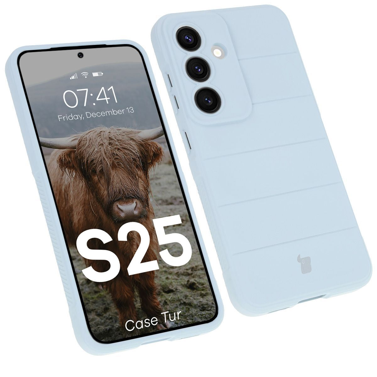 Robuste Handyhülle für Galaxy S25, Bizon Case Tur, Hellblau
