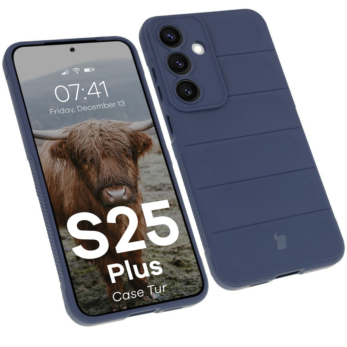 Robuste Handyhülle für Galaxy S25 Plus, Bizon Case Tur, Dunkelblau