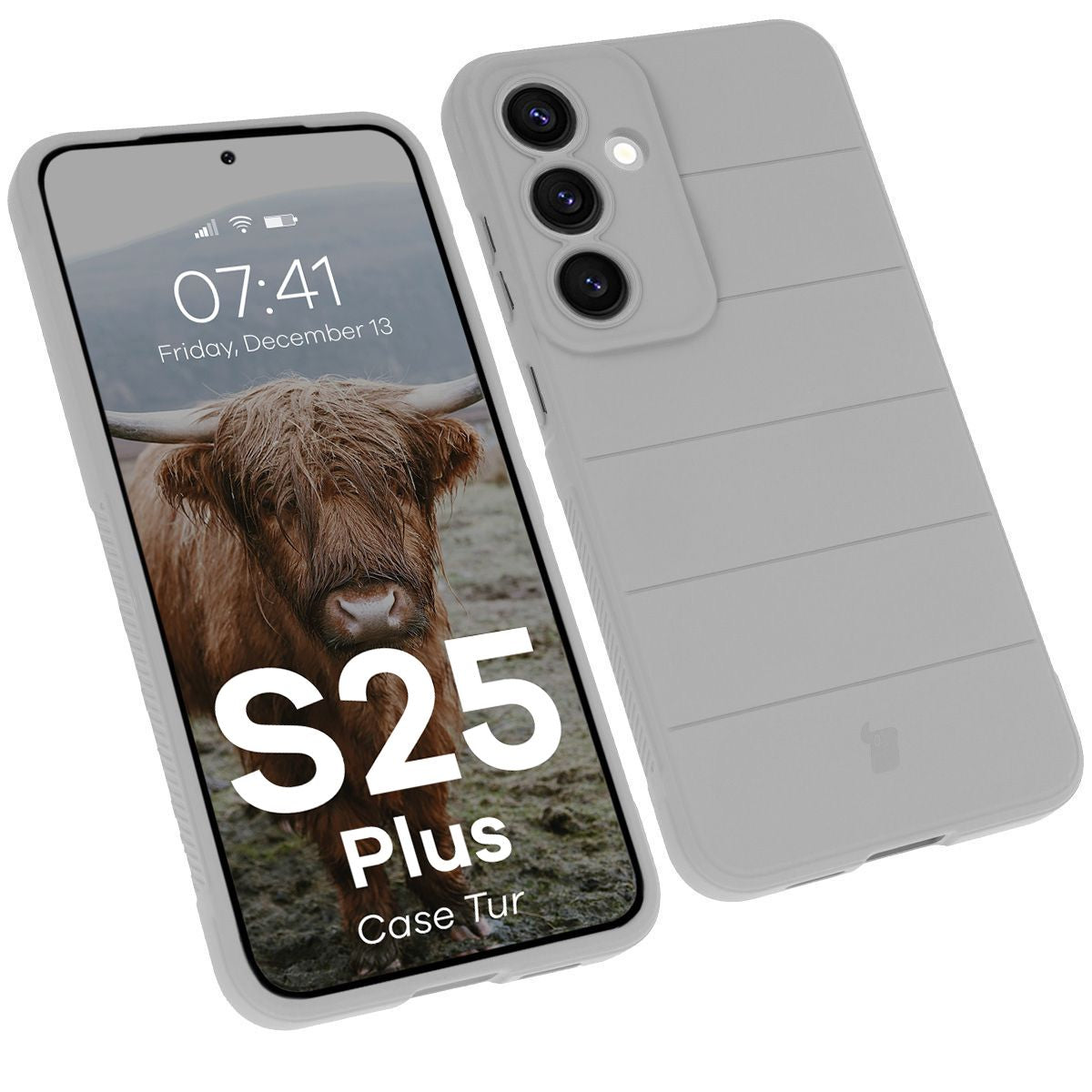 Robuste Handyhülle für Galaxy S25 Plus, Bizon Case Tur, Hellgrau