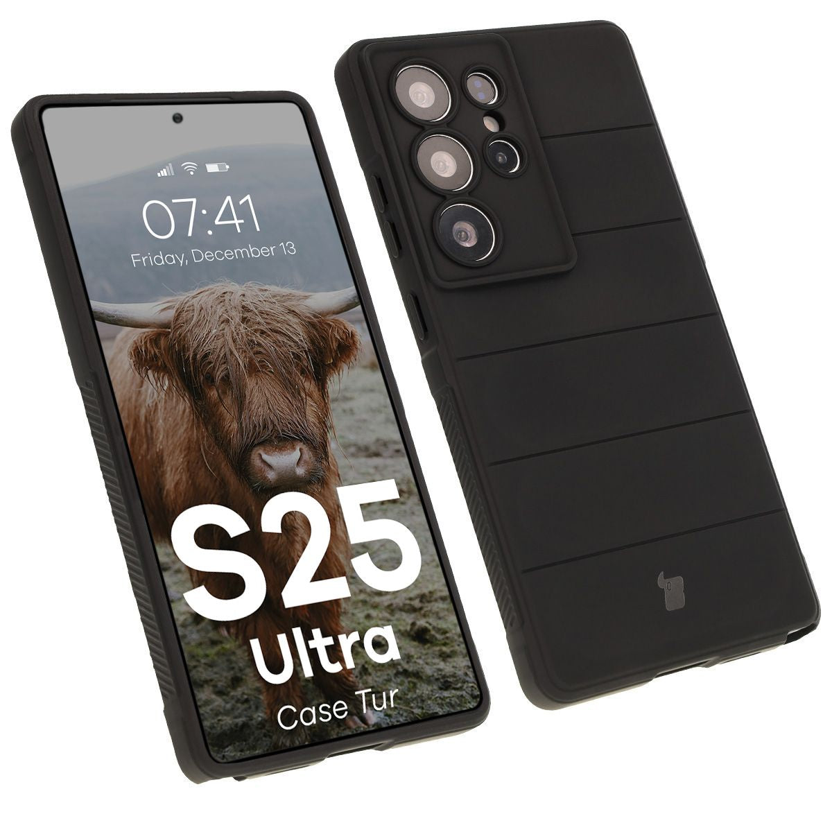 Robuste Handyhülle für Galaxy S25 Ultra, Bizon Case Tur, Schwarz