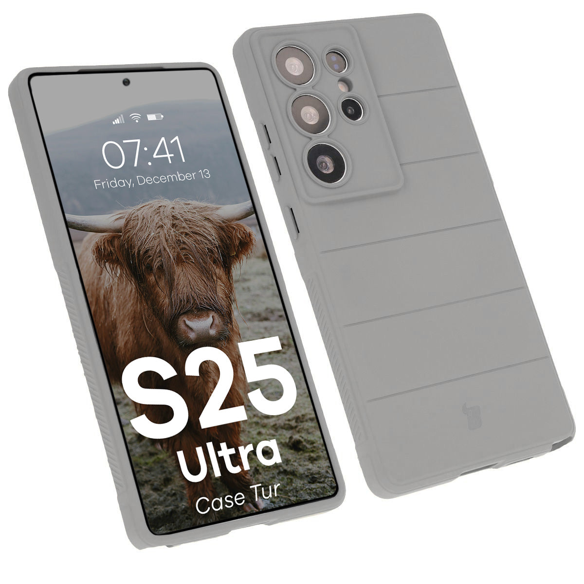 Robuste Handyhülle für Galaxy S25 Ultra, Bizon Case Tur, Hellgrau