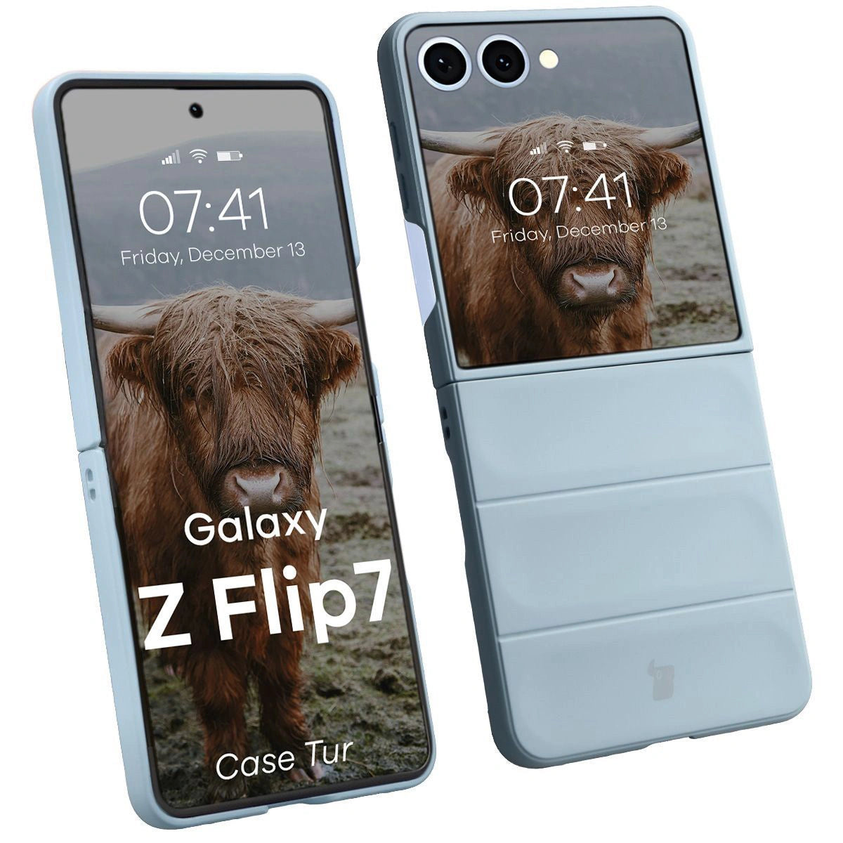 Robuste Handyhülle für Galaxy Z Flip7, Bizon Case Tur, Hellblau