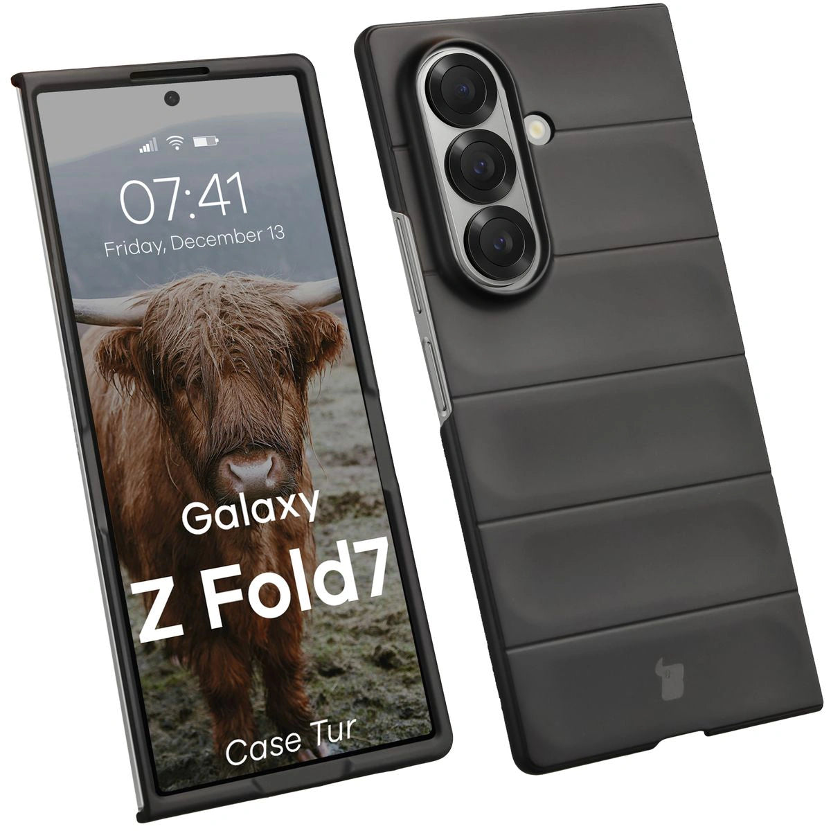 Robuste Handyhülle für Galaxy Z Fold7, Bizon Case Tur, Schwarz