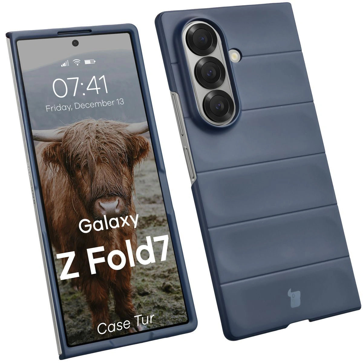 Robuste Handyhülle für Galaxy Z Fold7, Bizon Case Tur, Dunkelblau