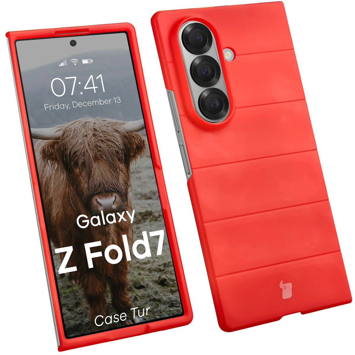 Robuste Handyhülle für Galaxy Z Fold7, Bizon Case Tur, Rot