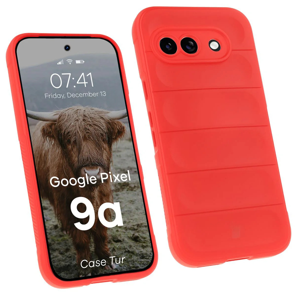 Robuste Handyhülle für Google Pixel 9a, Bizon Case Tur, Rot