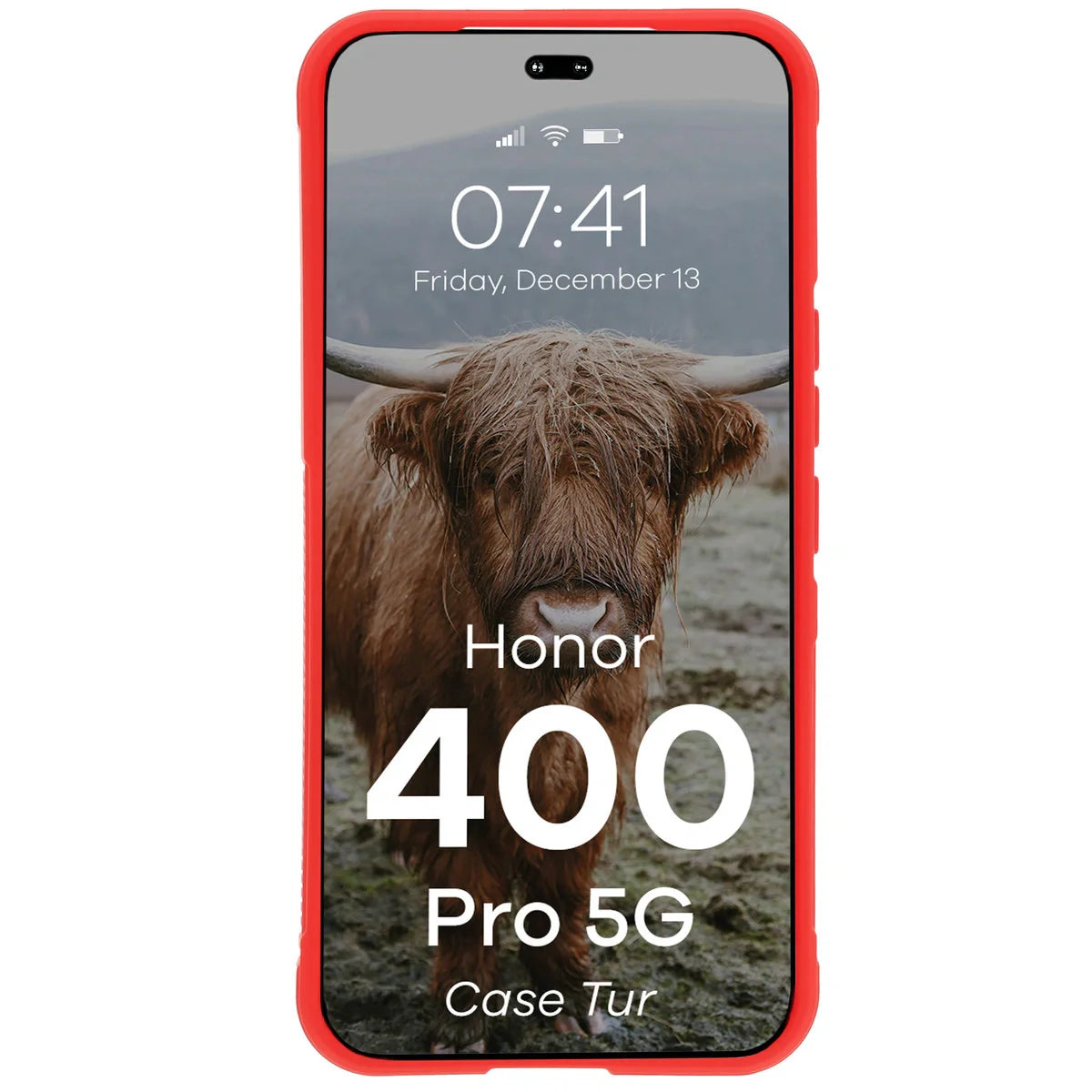 Robuste Handyhülle für Honor 400 Pro, Bizon Case Tur, Rot