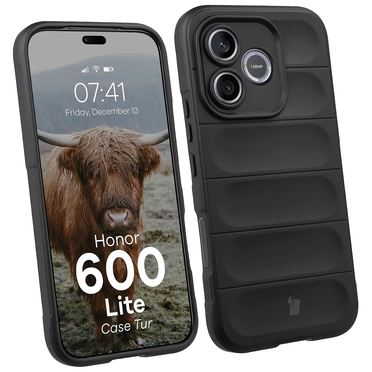 Robuste Handyhülle für Honor 600 Lite 5G, Bizon Case Tur, Schwarz