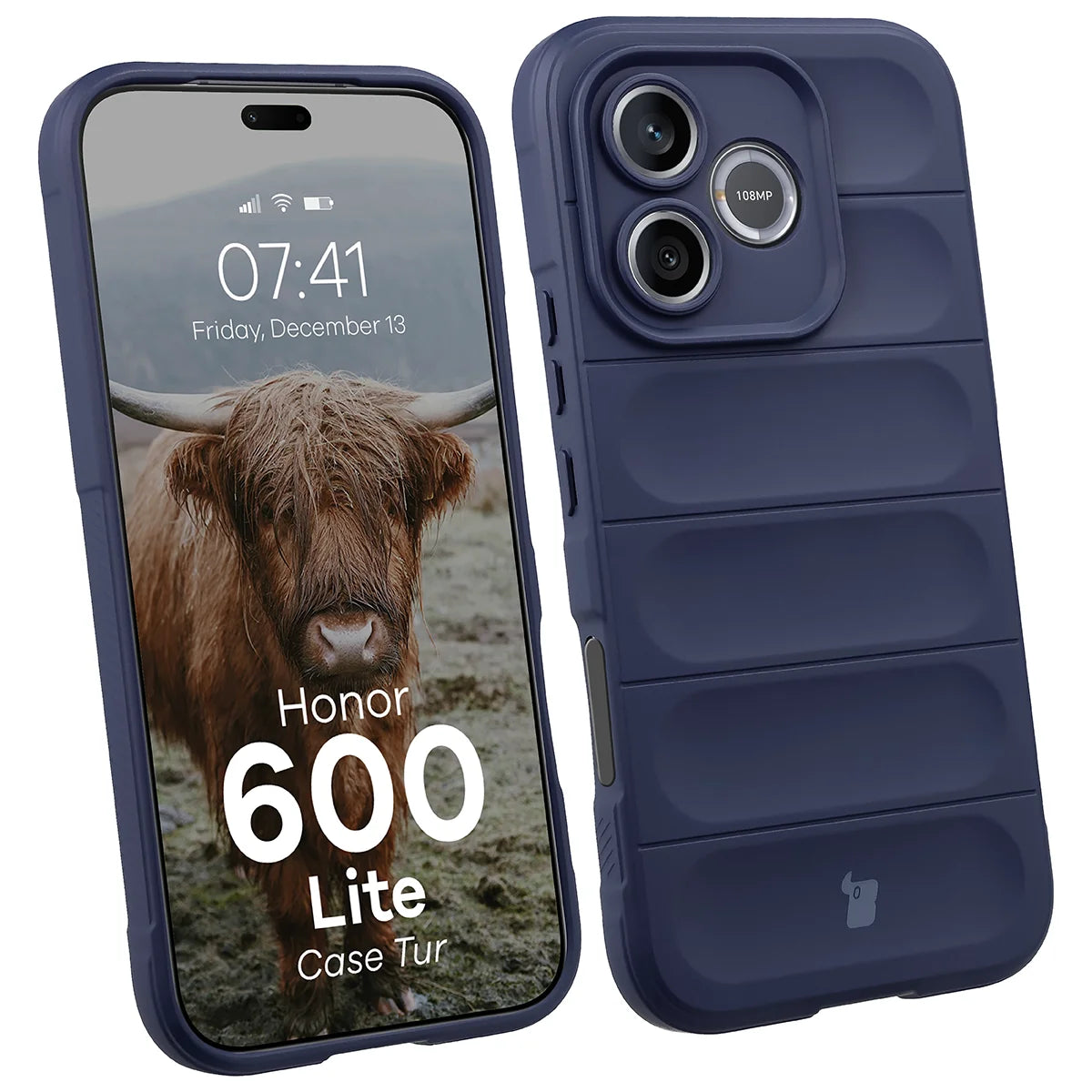 Robuste Handyhülle für Honor 600 Lite 5G, Bizon Case Tur, Dunkelblau