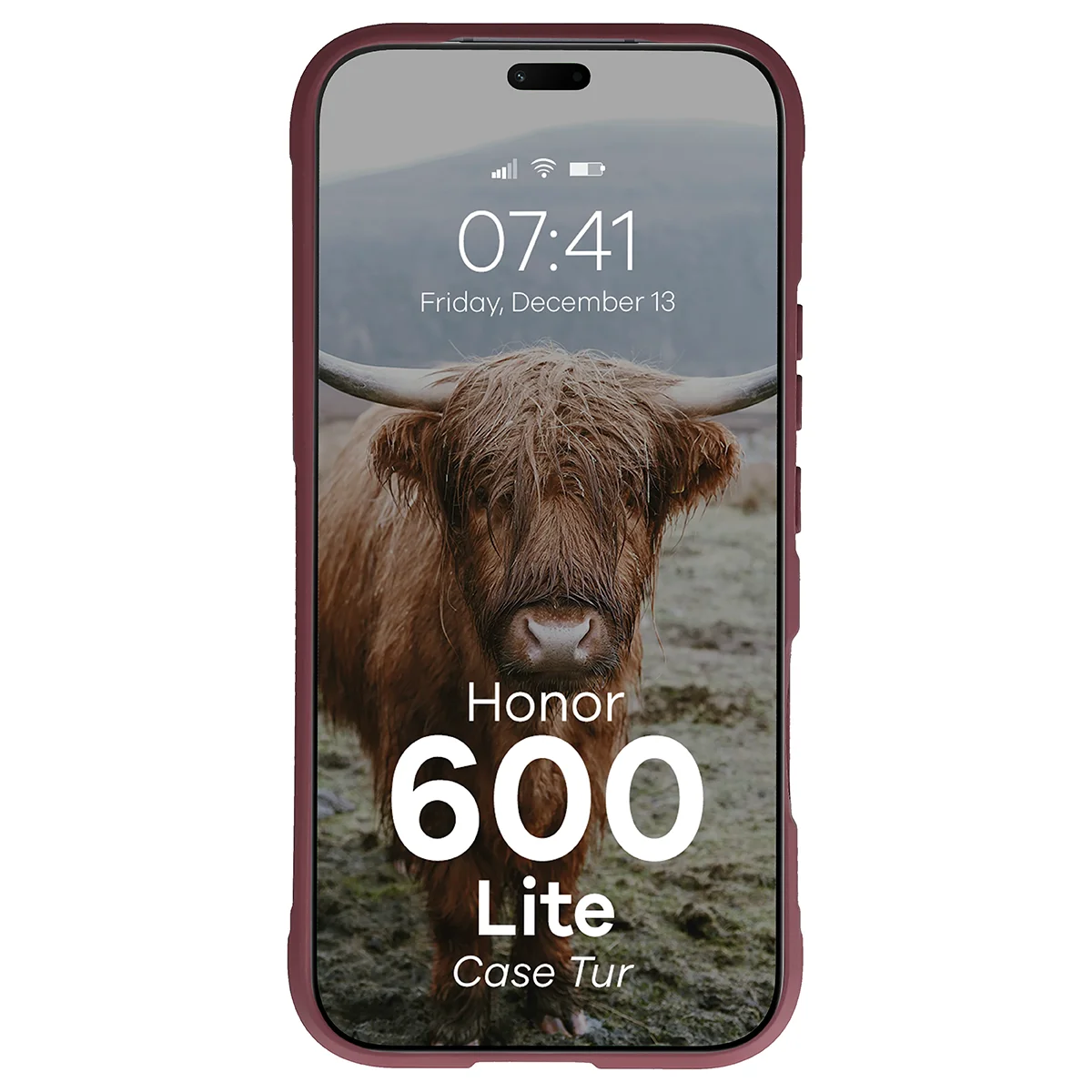 Robuste Handyhülle für Honor 600 Lite 5G, Bizon Case Tur, Burgunderrot