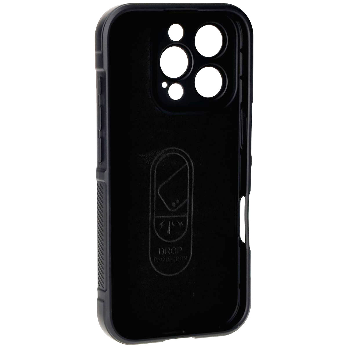 Robuste Handyhülle für iPhone 16 Pro, Bizon Case Tur, Schwarz
