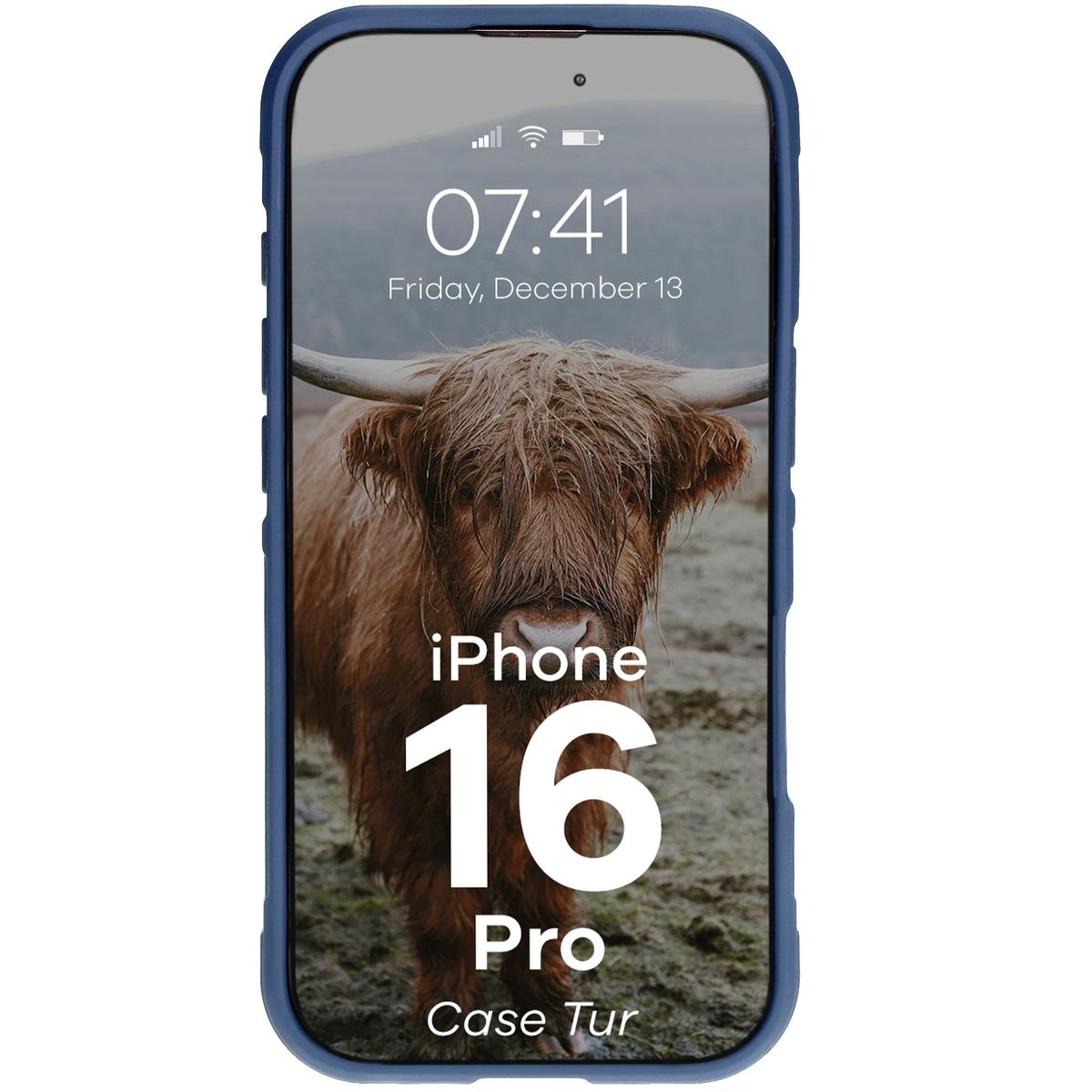 Robuste Handyhülle für iPhone 16 Pro, Bizon Case Tur, Dunkelblau