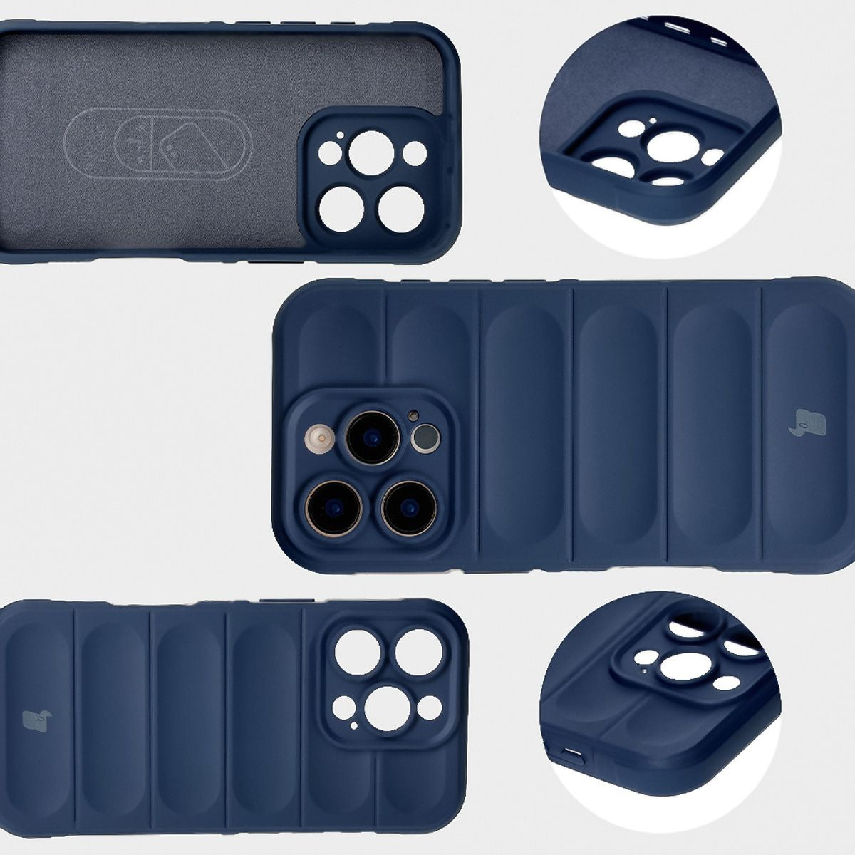 Robuste Handyhülle für iPhone 16 Pro, Bizon Case Tur, Dunkelblau