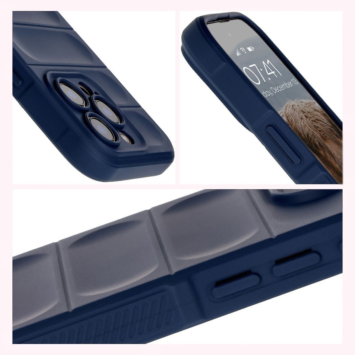 Robuste Handyhülle für iPhone 16 Pro, Bizon Case Tur, Dunkelblau