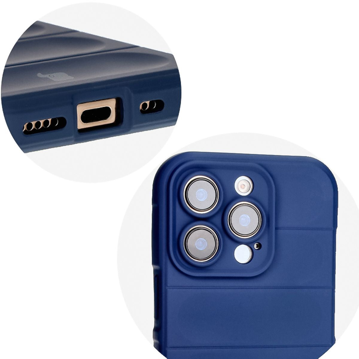 Robuste Handyhülle für iPhone 16 Pro, Bizon Case Tur, Dunkelblau