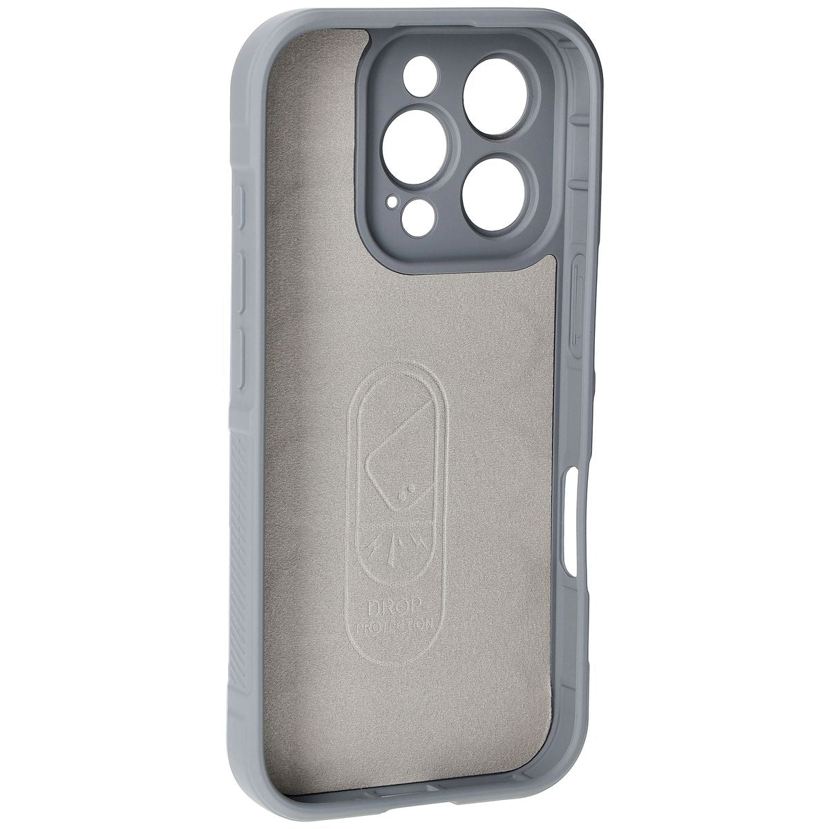 Robuste Handyhülle für iPhone 16 Pro, Bizon Case Tur, Hellgrau