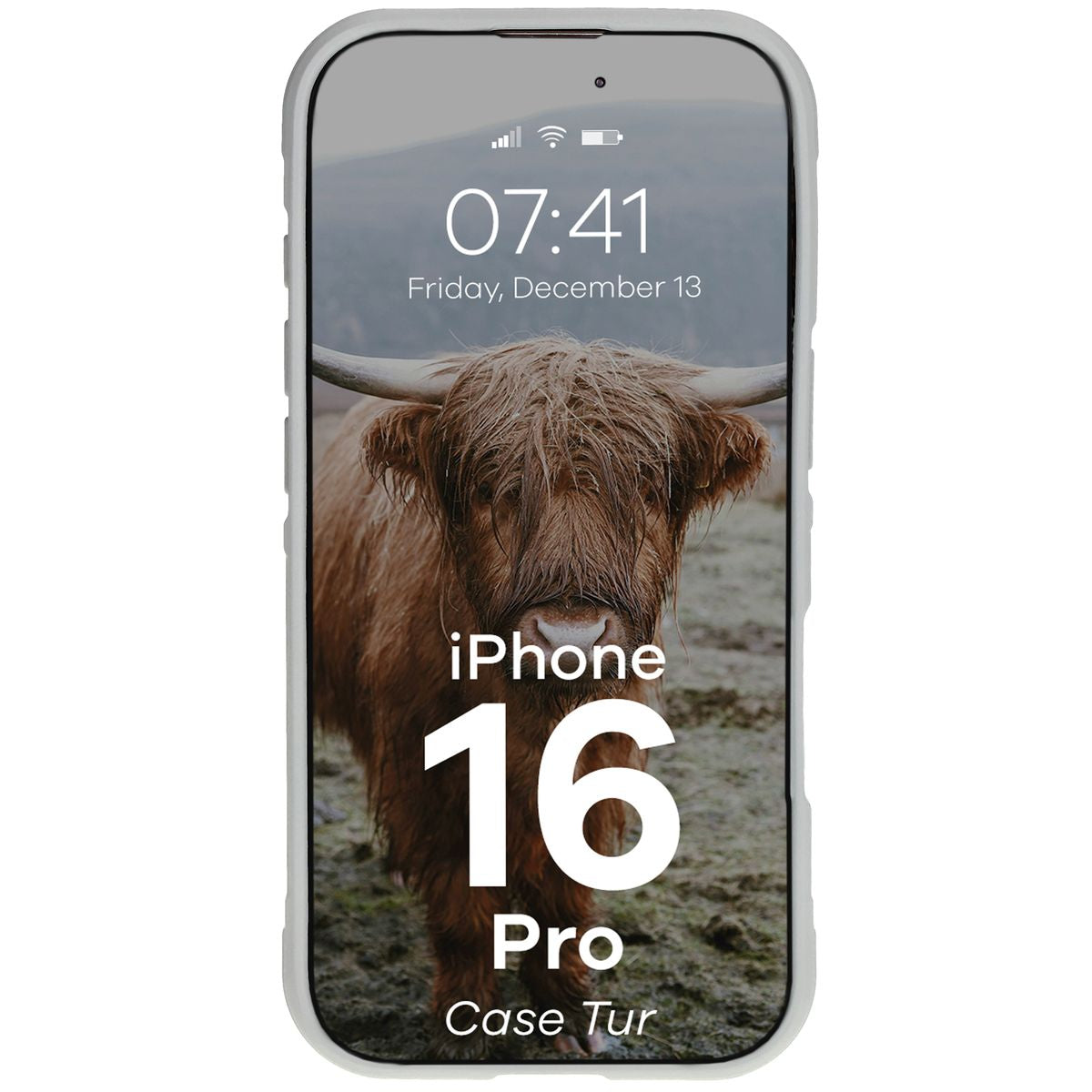 Robuste Handyhülle für iPhone 16 Pro, Bizon Case Tur, Hellgrau