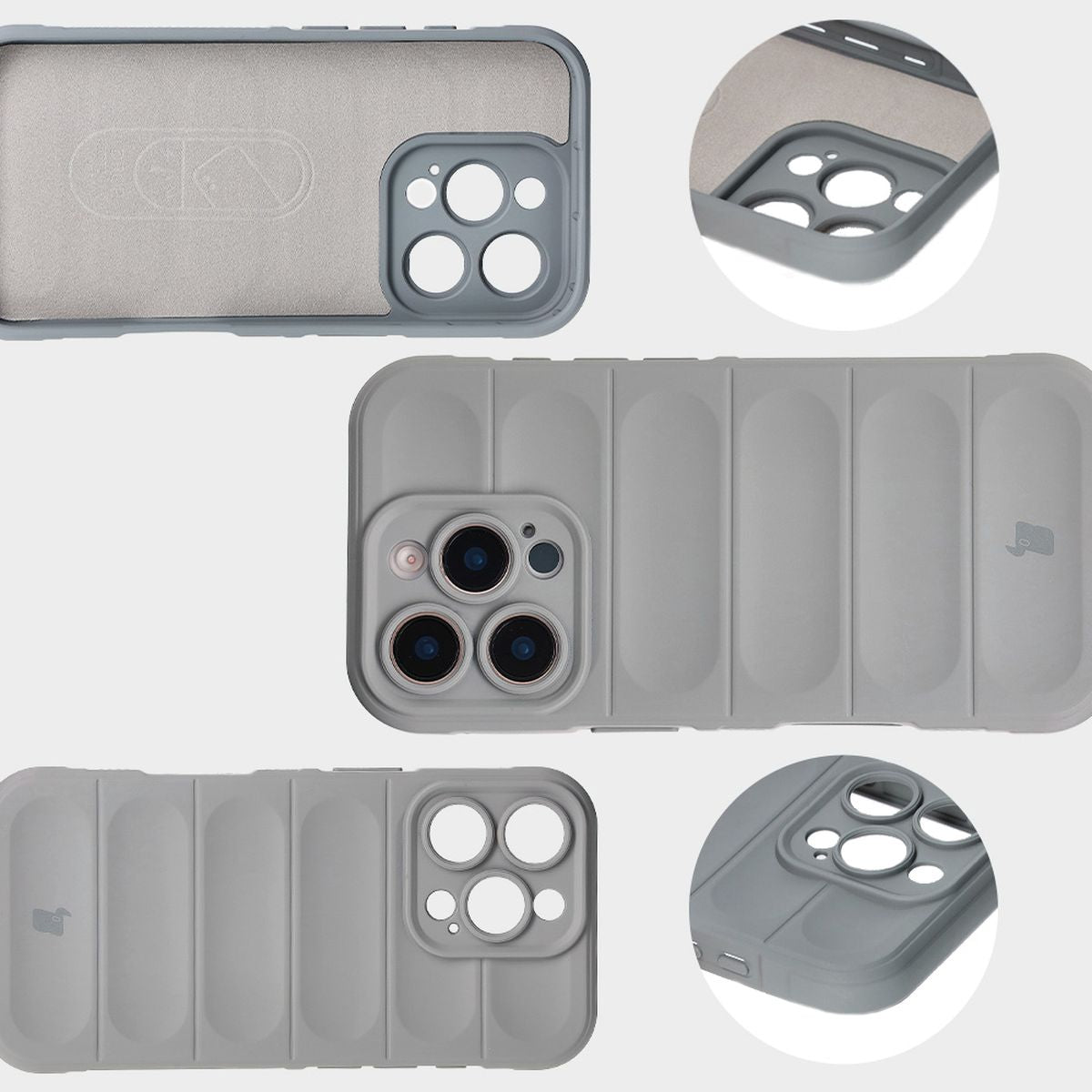 Robuste Handyhülle für iPhone 16 Pro, Bizon Case Tur, Hellgrau