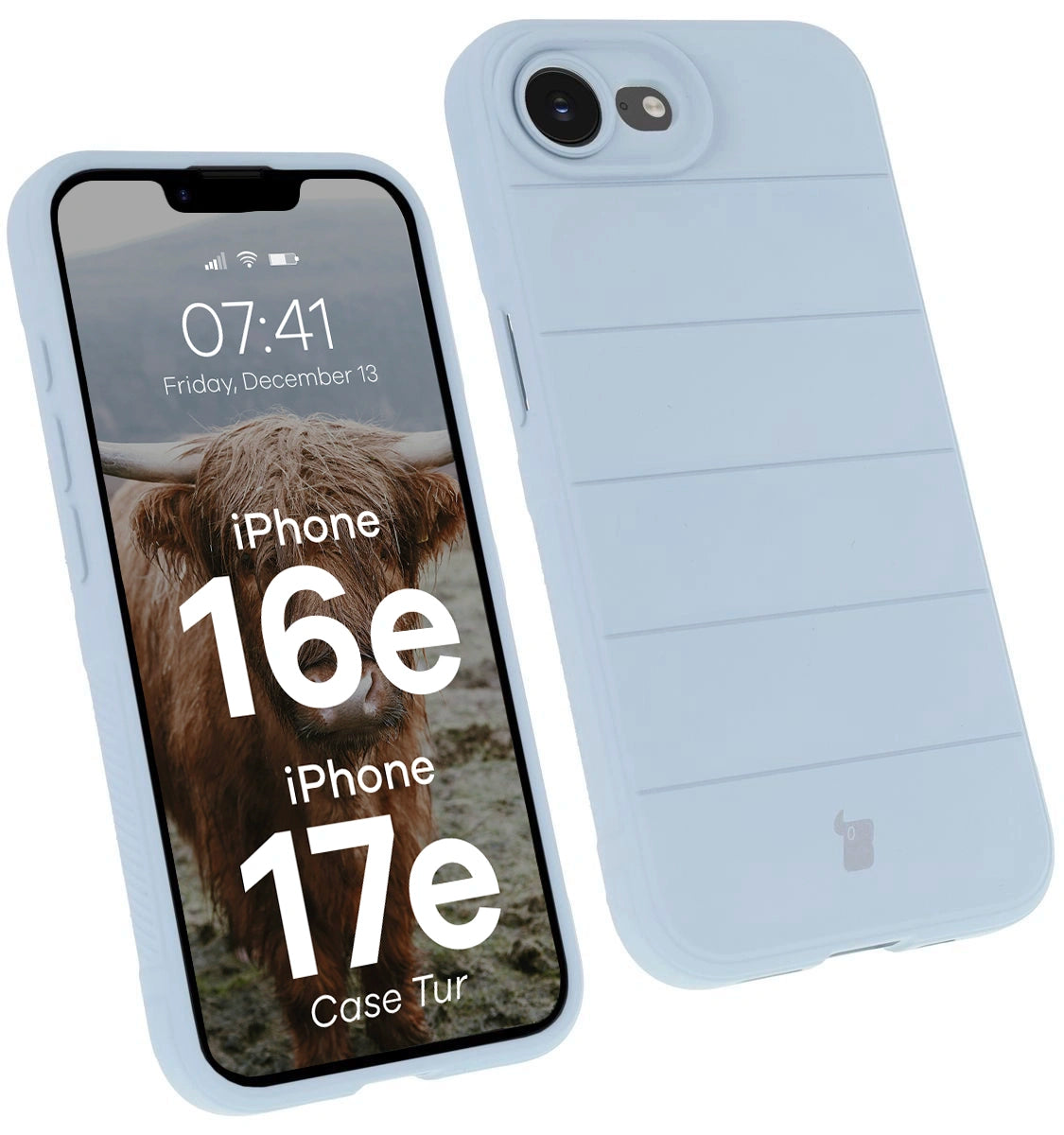 Robuste Handyhülle für iPhone 17e / 16e, Bizon Case Tur, Hellblau