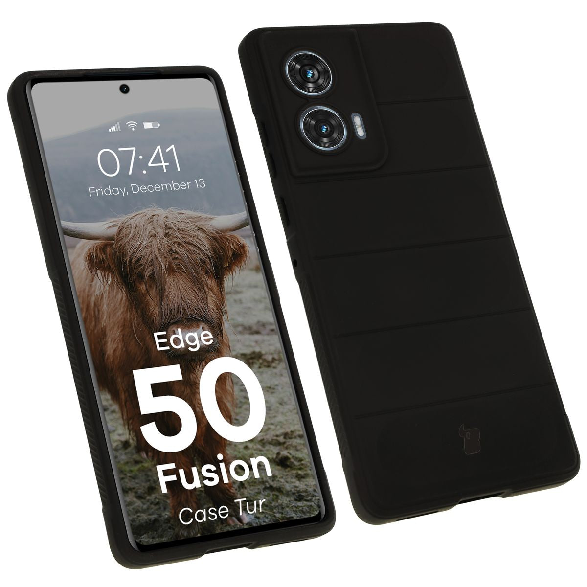 Robuste Handyhülle für Motorola Edge 50 Fusion, Bizon Case Tur, Schwarz