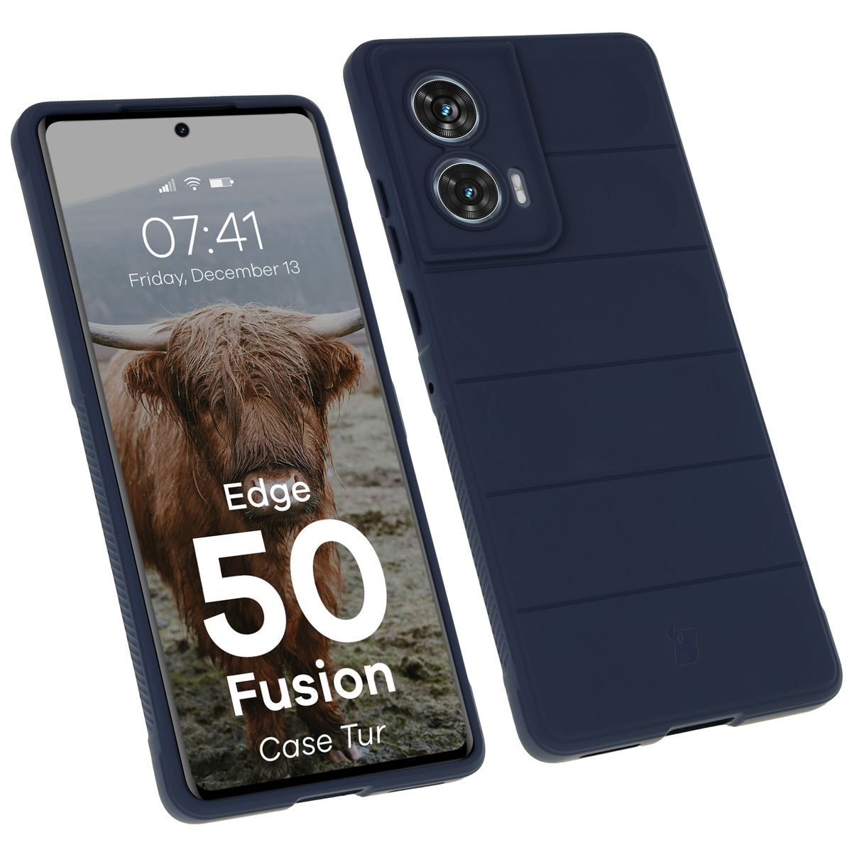 Robuste Handyhülle für Motorola Edge 50 Fusion, Bizon Case Tur, Dunkelblau
